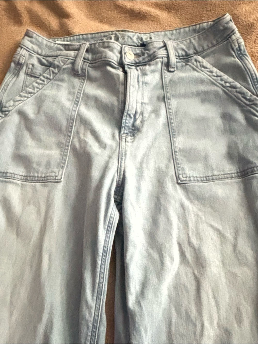American Eagle Outfitters Light Blue Wide-Leg Jeans - Picture 7 of 9